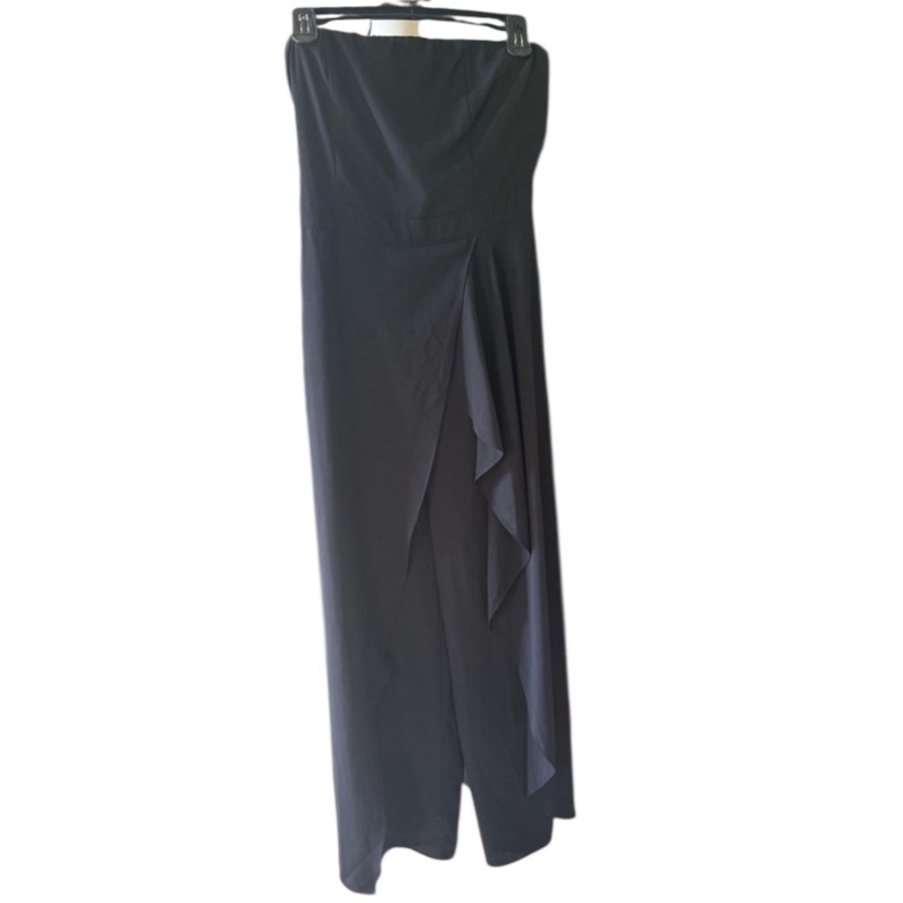 LULU’s ladies, black sleeveless jumpsuit, zip up back flowy wide leg medium - Picture 2 of 12